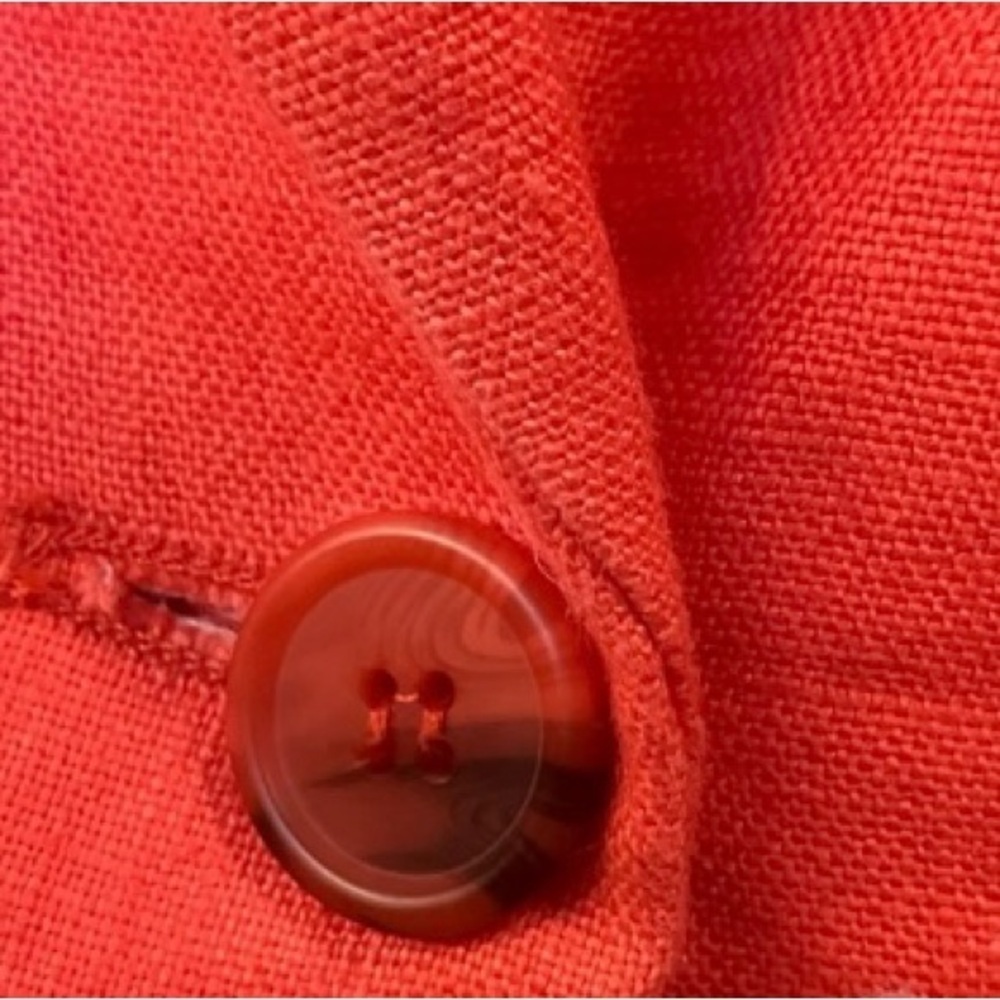 Olivia Moon Linen Blazer Coral Medium - Picture 3 of 12